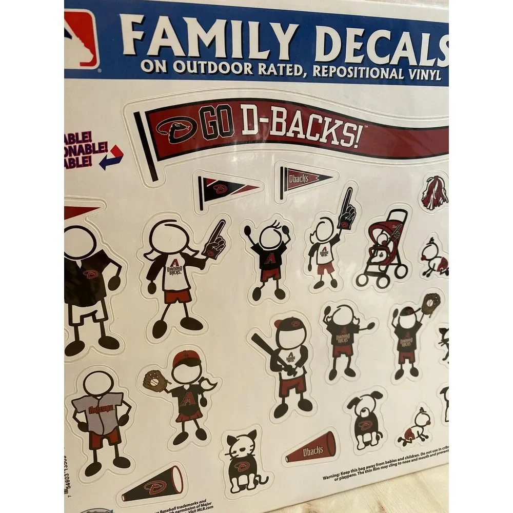 Arizona Diamondbacks‎ MLB Baseball Family Decal Stickers #1 Fan Family New